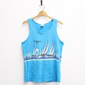 Vintage St Thomas Sailboats Tank Top Medium